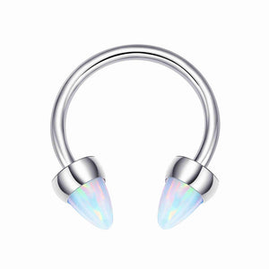 G23 Titanium 16G Opal Septum Rings Horseshoe Piercing Jewelry