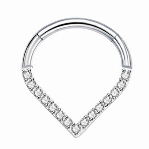 G23 Titanium cz Teardrop Septum Ring Daith Piercing Earrings