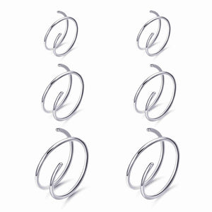 G23 Titanium Spiral Double Hoop Nose Rings 20G