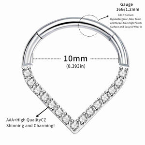 G23 Titanium Teardrop Septum Ring Daith Piercing Earrings