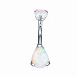 G23 Titanium Opal Teardrop Belly Button Ring Navel 
