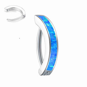 14G G23 Titanium Opal Clicker Belly Button Ring