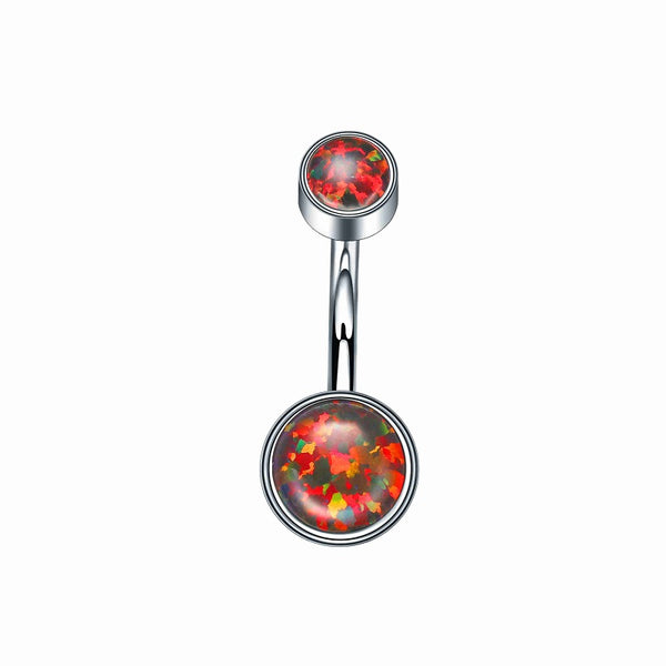 Hypoallergenic G23 Titanium Opal Belly Button Rings Piercing 14G